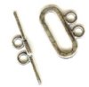 1 16x11mm Sterling Silver 2 Strand Oval Toggle